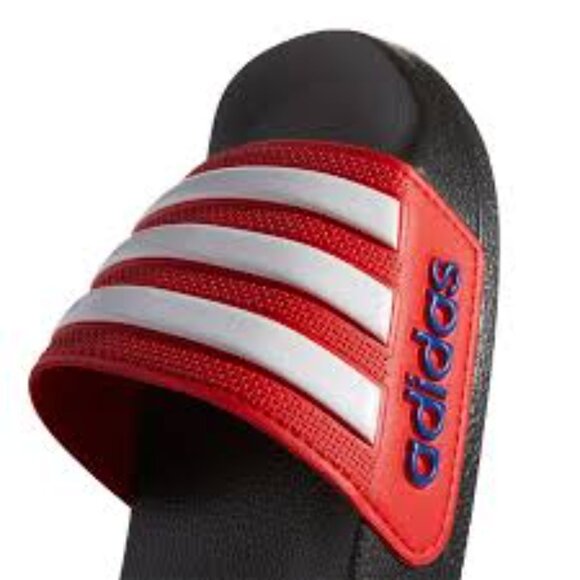 NWT Adidas Unisex-Child Adilette Shower Slides Slipper (red/white- Youth Size 1) - Picture 2 of 4
